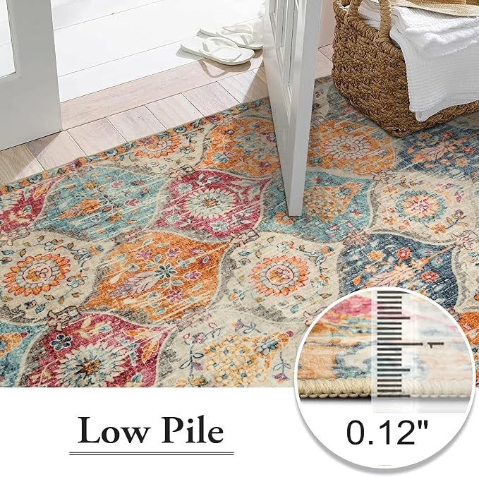 Lahome Moroccan Washable Area Rugs 9x12 Living Room, Soft 9x12 Area Rug