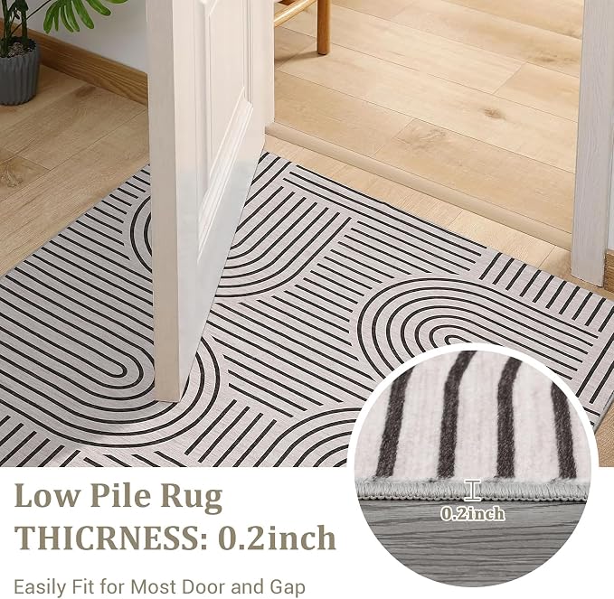 ROYHOME Modern Rug 2x6 Runners for Hallways, Abstract Kitchen Runner Rugs Non