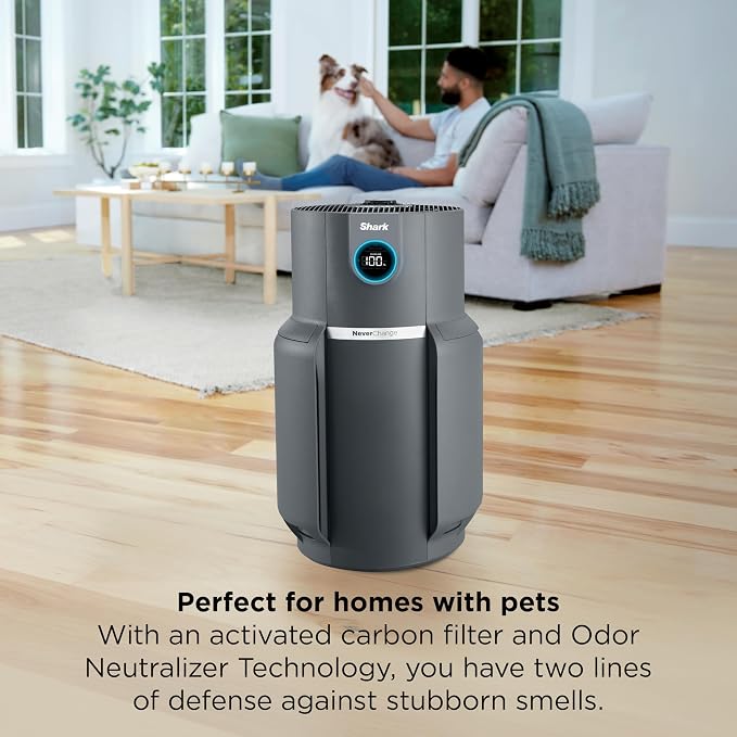 Shark Air Purifier for Home, NeverChange Max, 300 sq. ft. for Large Room