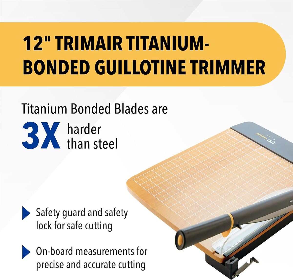 Westcott 12'' TrimAir Wood Guillotine Paper Cutter & Paper Trimmer, 30 Sheet (15106)