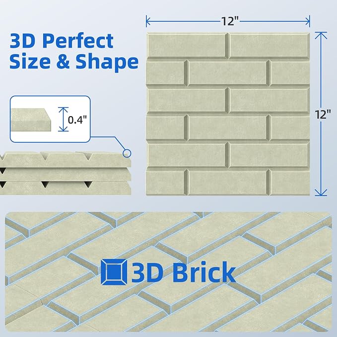 12 Pack Acoustic Panels with Self Adhesive, Soundproof Wall Panels, Brick Sound