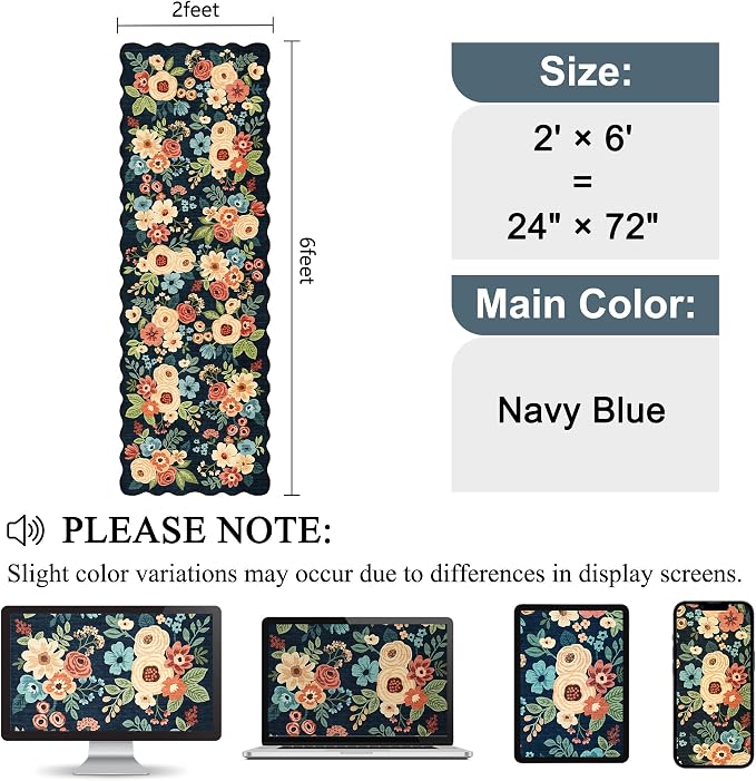 DUKINO 2x6 Runner Rug for Hallway, Washable Kitchen Rug