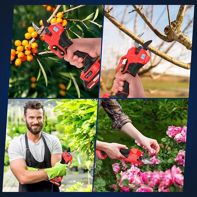 Electric Pruning Shears -1000W Brushless Motor Cutting 2 inch Diameter