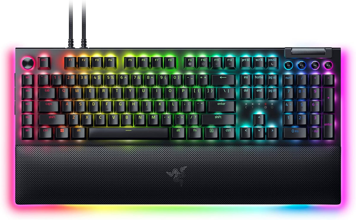 Razer BlackWidow V4 Pro Wired Mechanical Gaming Keyboard, Yellow Switches
