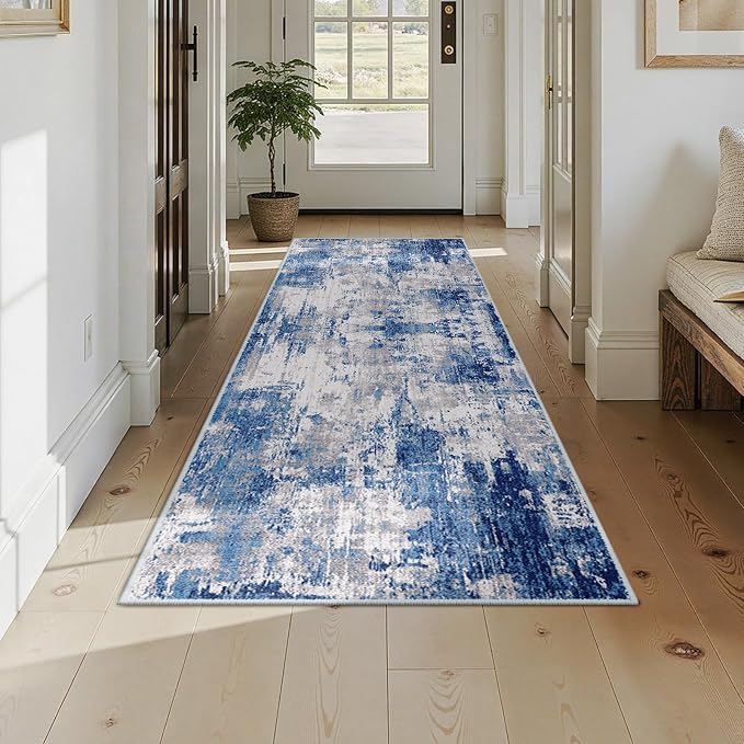 RELEANY Washable Area Rugs 3x8 Non-Slip Modern Abstract Soft