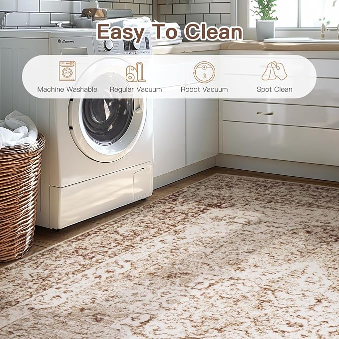 Lofus 3x5 Area Rugs for Living Room, Machine Washable Area Rug, Soft Small Rugs