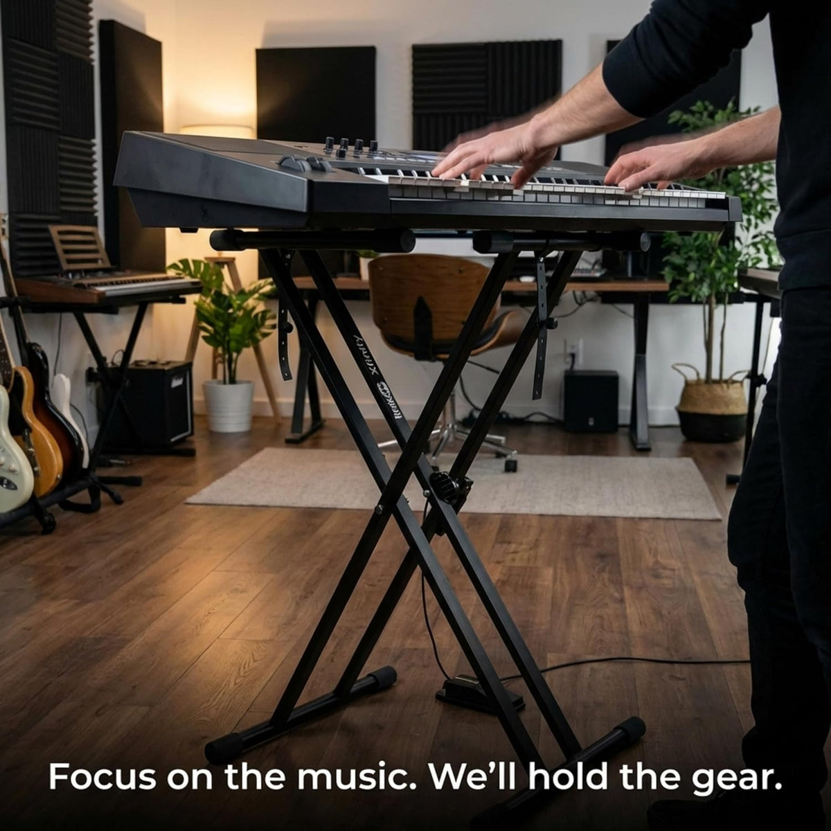 RockJam Xfinity Double X Keyboard Stand, Pre-Assembled & Adjustable