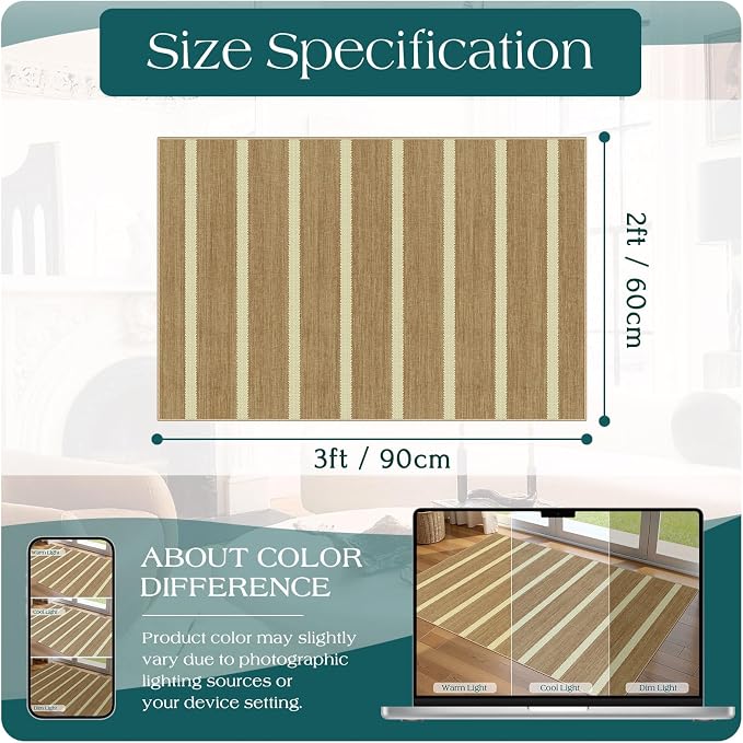 Front Door Rug - 2x3 Non-Slip Door Mat Washable Doormat Indoor Outdoor Entrance