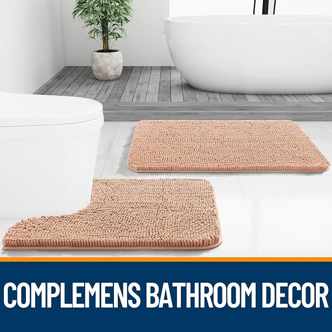 OLANLY Bathroom Runner Rugs 59x24, Extra Soft Absorbent Chenille Bath Rugs