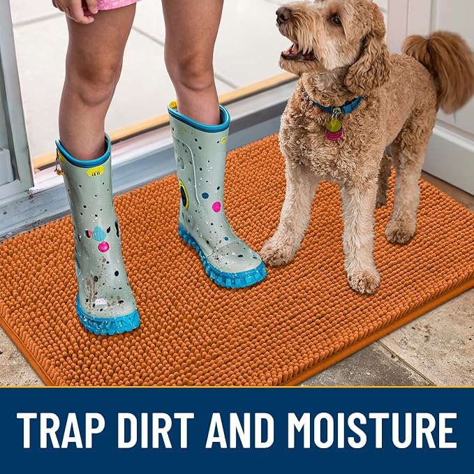 Smiry Dog Door Mat for Muddy Paws 70x24, Absorbent Dirt Trapper, Non-Slip