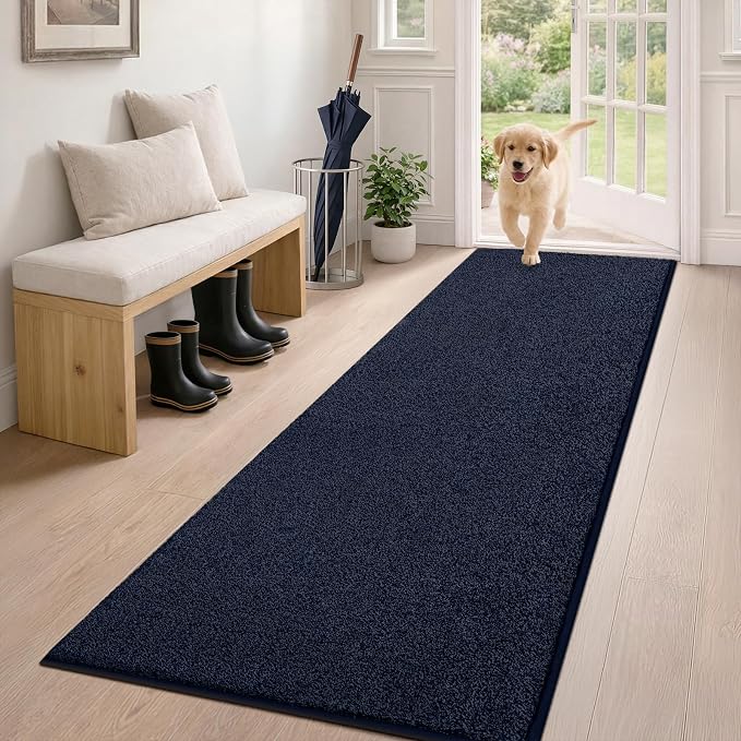 PURRUGS Dirt Trapping Door Mat 24" x 59", Non-Slip Machine Washable Entryway Rug