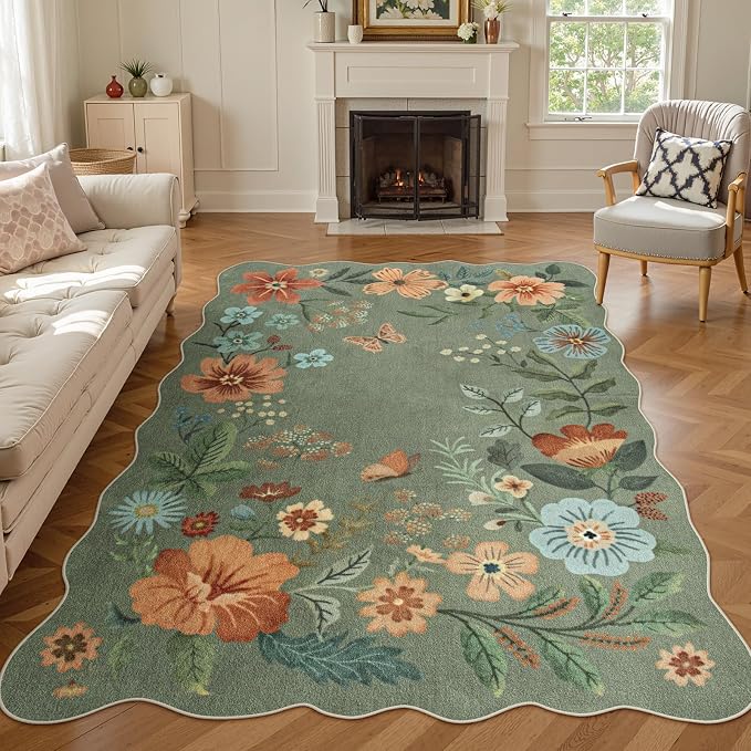 Lahome Floral Living Room Rugs, Area Rugs 5x7 Rug
