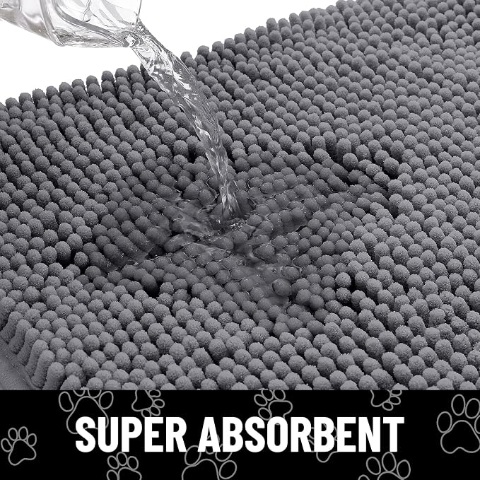 Smiry Dog Door Mat for Muddy Paws, Absorbent Dirt Trapper Non Slip Quick Dry