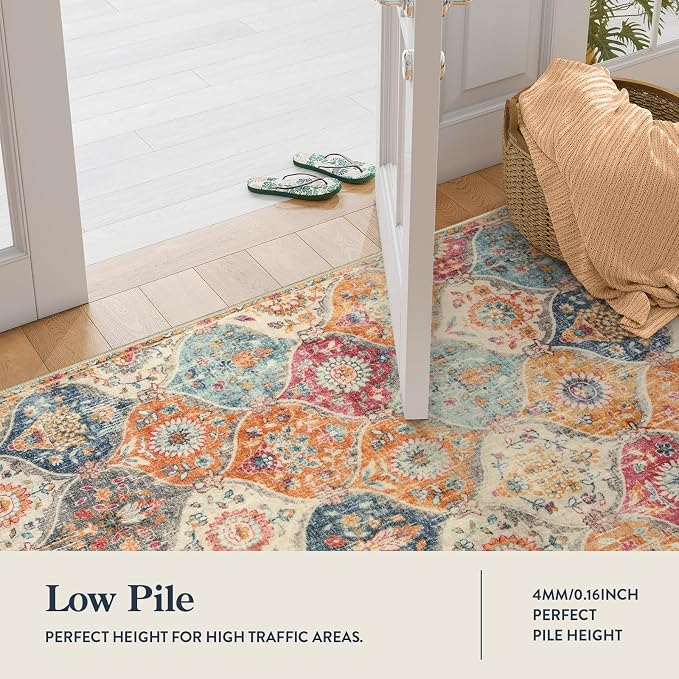 Lahome Moroccan Trellis Washable Runner Rug, 2x6 Kitchen Runners