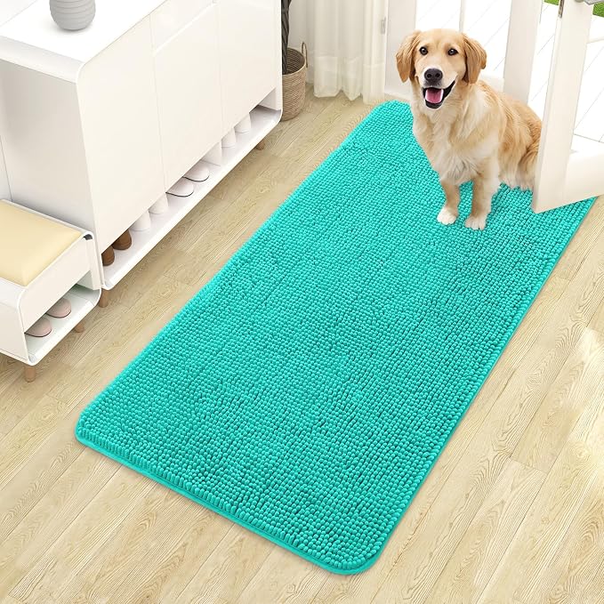 OLANLY Dog Door Mat for Muddy Paws 44x24, Absorbs Moisture and Dirt, Absorbent