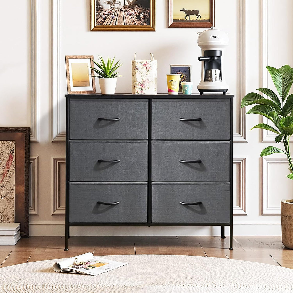 6-Drawer Dresser for Bedroom, Anti-Tip Wide Storage Organizer