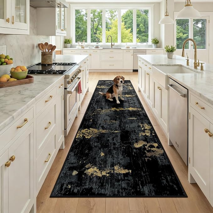 RELEANY Washable Area Rugs 3x9 Non-Slip Modern Abstract Soft