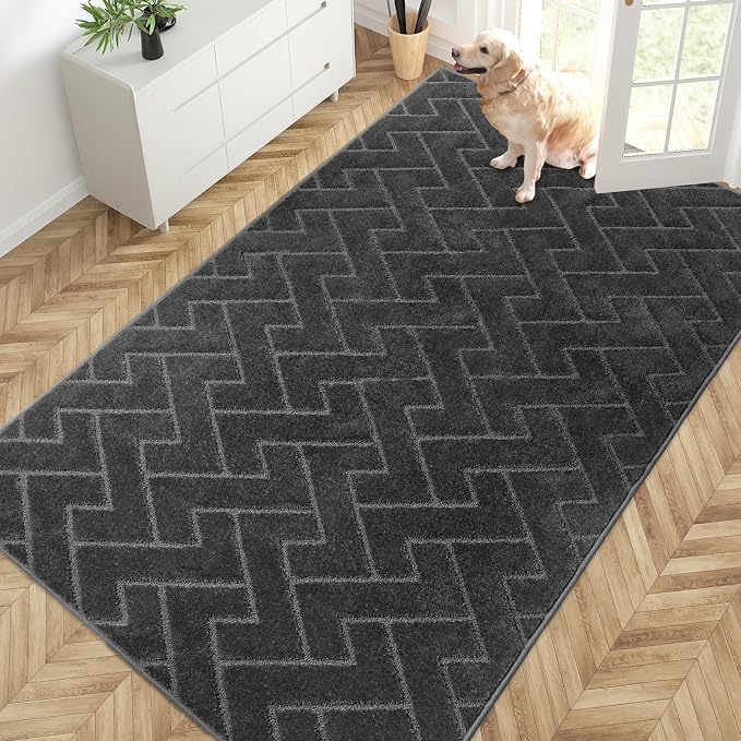 PURRUGS Easy Care Area Rug 4.5ft x 7ft, Non-Slip Machine Washable Door Mat