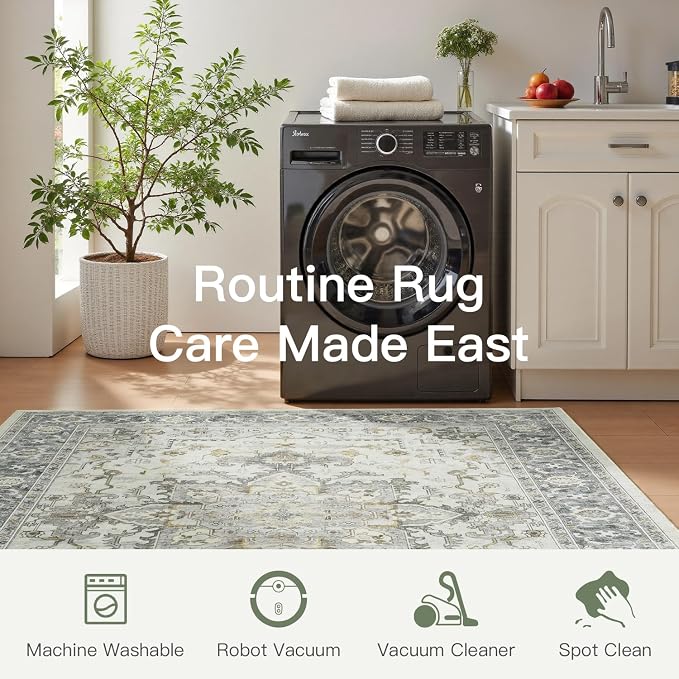 Lofus 5x7 Area Rugs for Living Room, Machine Washable Non-Slip Area Rug