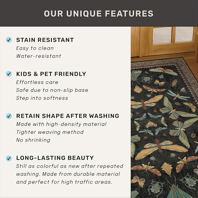 Small Black Entryway Rug