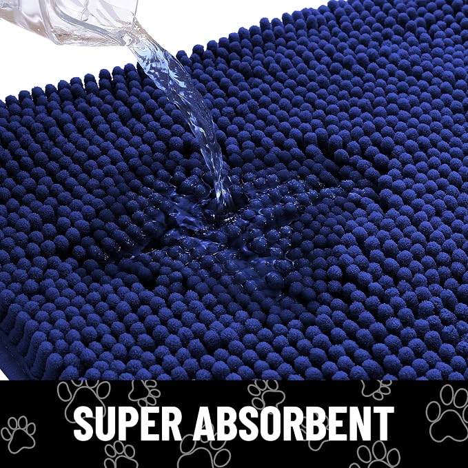 Smiry Dog Door Mat for Muddy Paws, Absorbent Dirt Trapper Non Slip Quick Dry