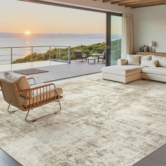 Soalmost Area Rug 10x12 Vintage Washable Living Room Large Carpet Non Slip