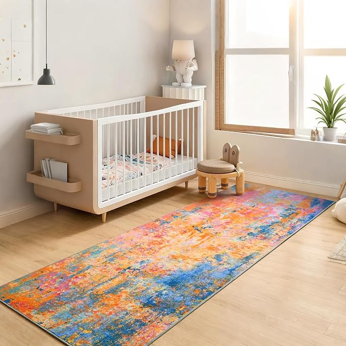 2x6 Rainbow Rug Runners for Hallways Kitchen Runner Rug Non Slip Washable