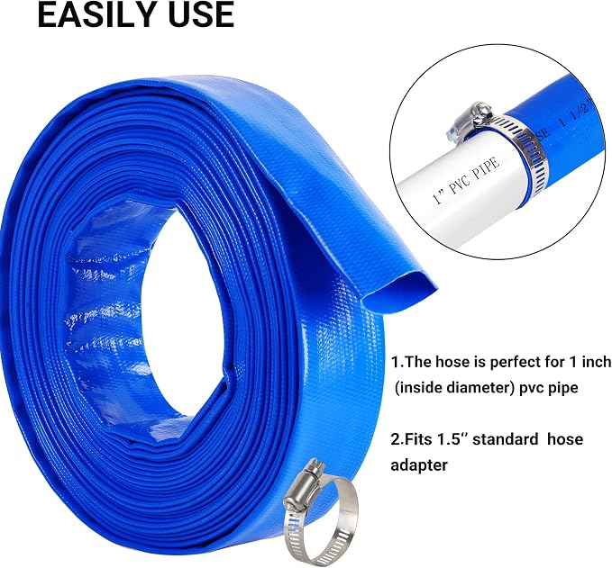 1-1/2" x 25 FT Pool Backwash Hose,