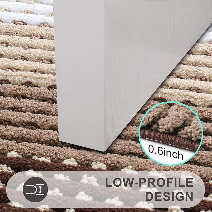 Kitinjoy Indoor Outdoor Door Mat, 59x36 Non-Slip Absorbent Dirt Trapper