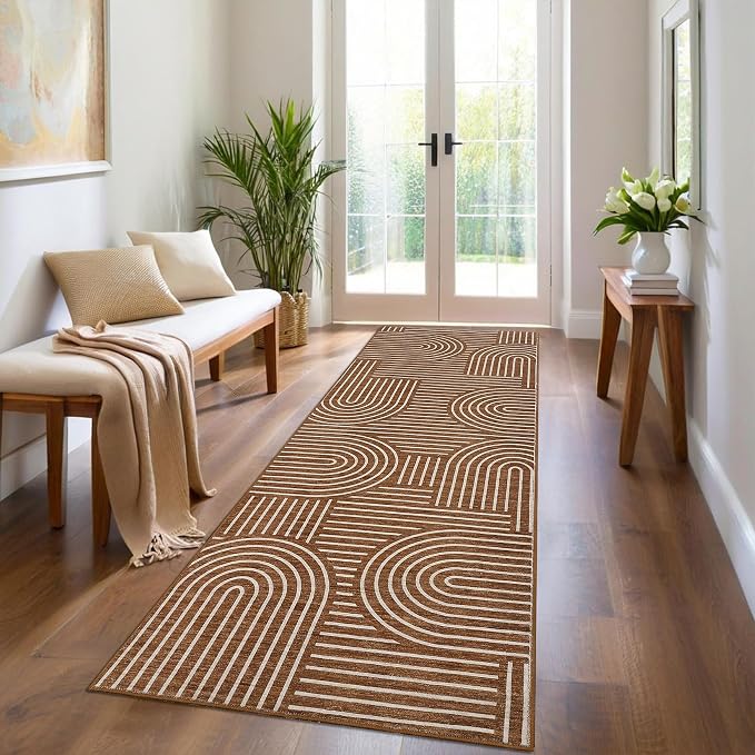ROYHOME Modern Rug 2x6 Runners for Hallways, Abstract Kitchen Runner Rugs Non