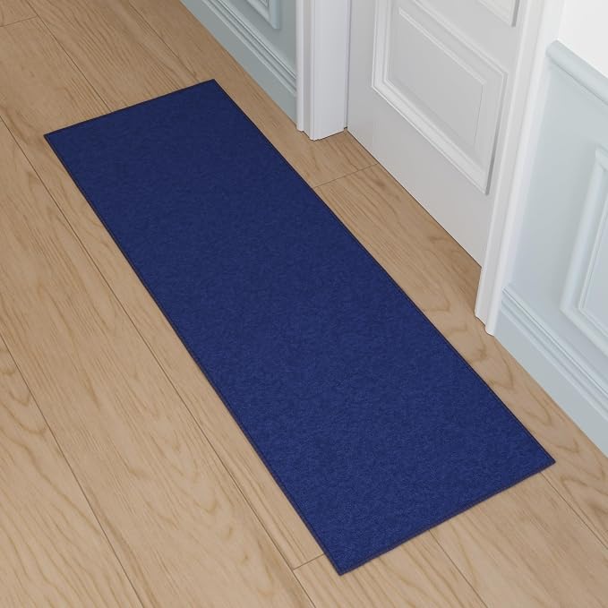 Ottomanson Hallway Runner Rug 20" x 59" Non Slip Solid Area Rugs Easy to Clean