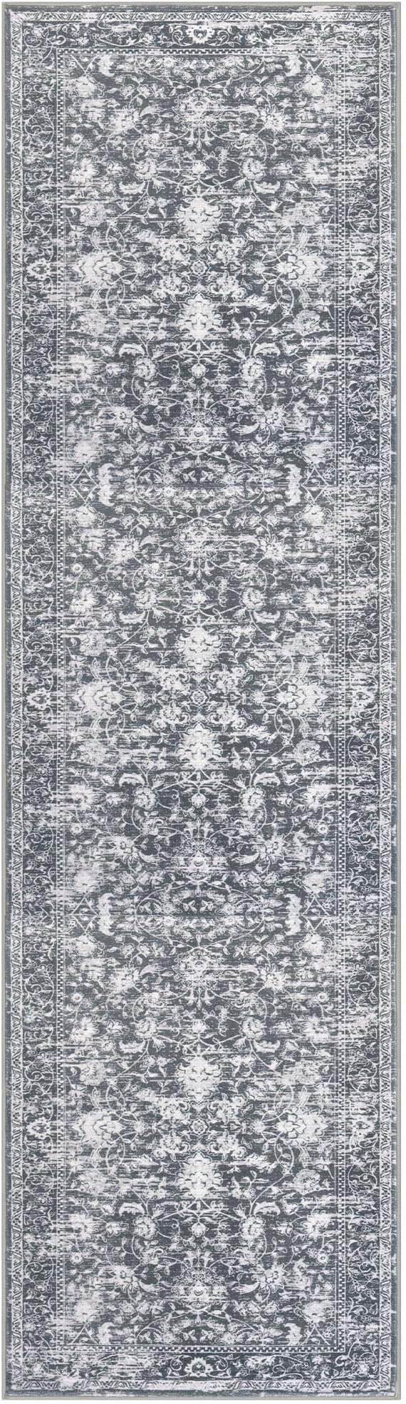 KILOCOCO Hallway Runner 2x8 Rug Runner Printed Vintage Floral Washable Kitchen