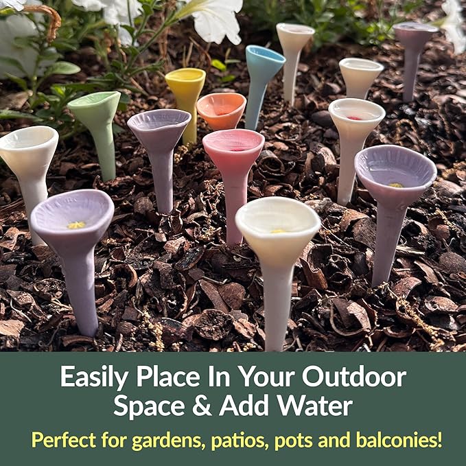 5 Pack, Bee Watering Station, 100% Handmade Porcelain, Bee and Butterfly Feeder
