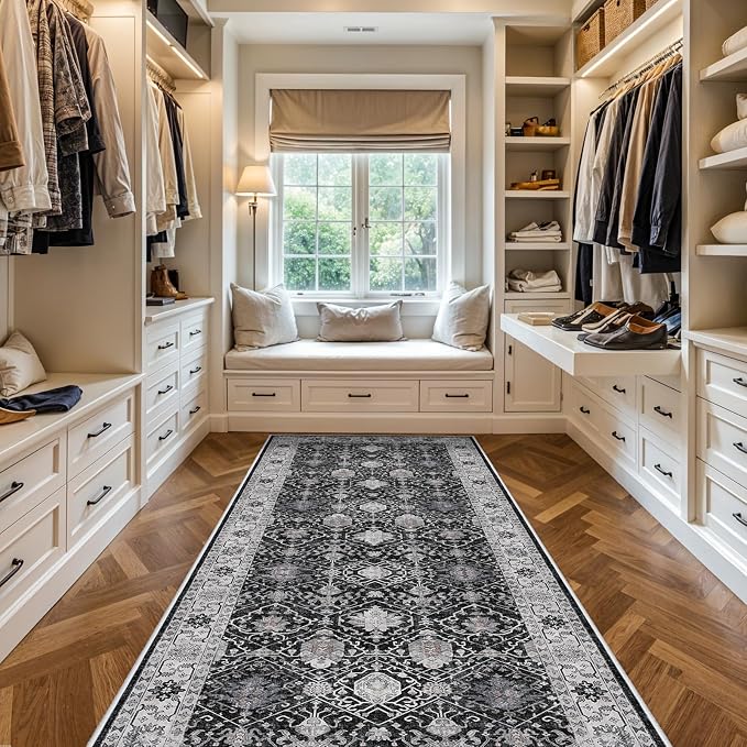 4x10 Washable Hallway Runner Rug: Oriental 10ft Extra Wide Ultra Soft Runners