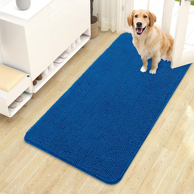 OLANLY Dog Door Mat for Muddy Paws 44x24, Absorbs Moisture and Dirt, Absorbent