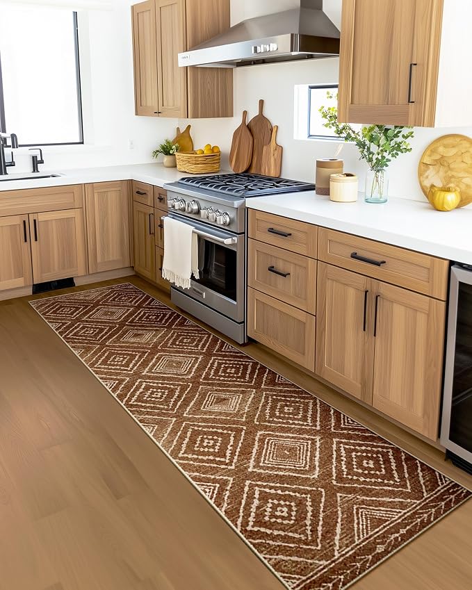BESTSWEETIE Area Rug 2x8 Rug Machine Washable Non-Slip Low Pile Print Pattern