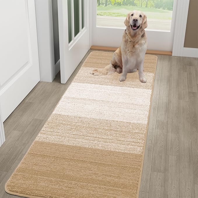 Kitinjoy Indoor Outdoor Door Mat, 59x20 Non-Slip Absorbent Dirt Trapper