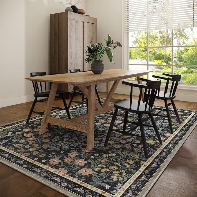 9x12 Rugs for Living Room: Washable Area Rugs for Bedroom Vintage Stain
