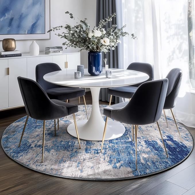 RELEANY Washable Area Rugs 6ft Non-Slip Modern Abstract Soft