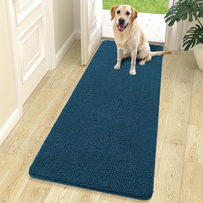 OLANLY Dog Door Mat for Muddy Paws 70x24, Absorbs Moisture and Dirt, Absorbent