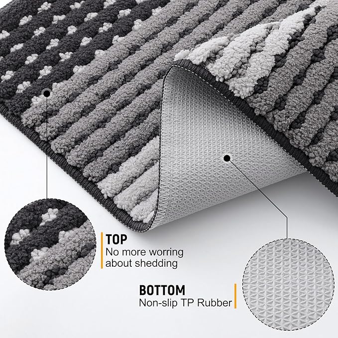 Kitinjoy Indoor Outdoor Door Mat, 32x20 Non-Slip Absorbent Dirt Trapper