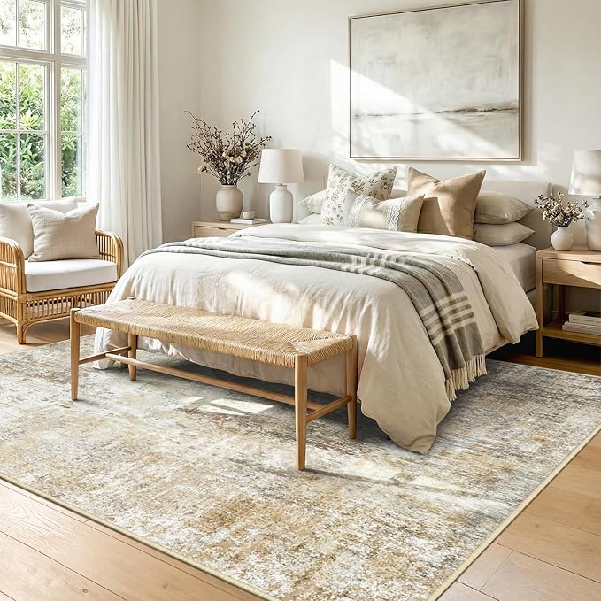 RELEANY Washable Area Rugs 10'x14 Non-Slip Modern Abstract Soft