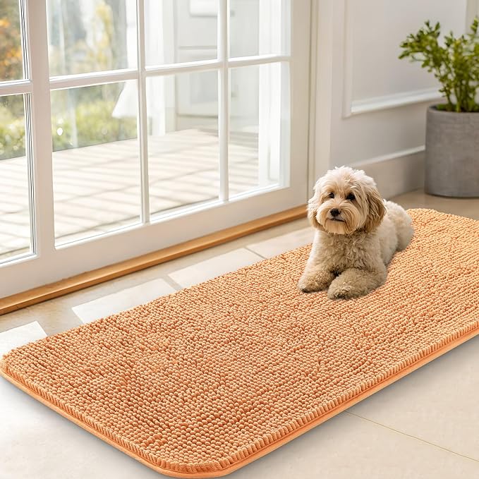OLANLY Dog Door Mat for Muddy Paws 47x20, Absorbs Moisture and Dirt, Absorbent