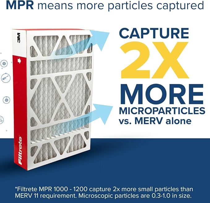 Filtrete 20x20x4 AC Furnace Air Filter, MPR 1000, MERV 11, Fits Honeywell