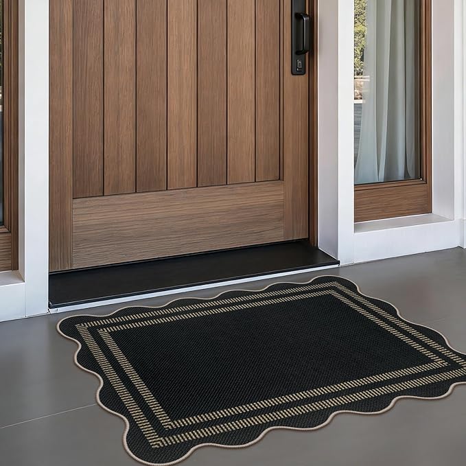 Easy Jute Outdoor Mats for Front Door, 2x3 Small Washable Kitchen Rugs
