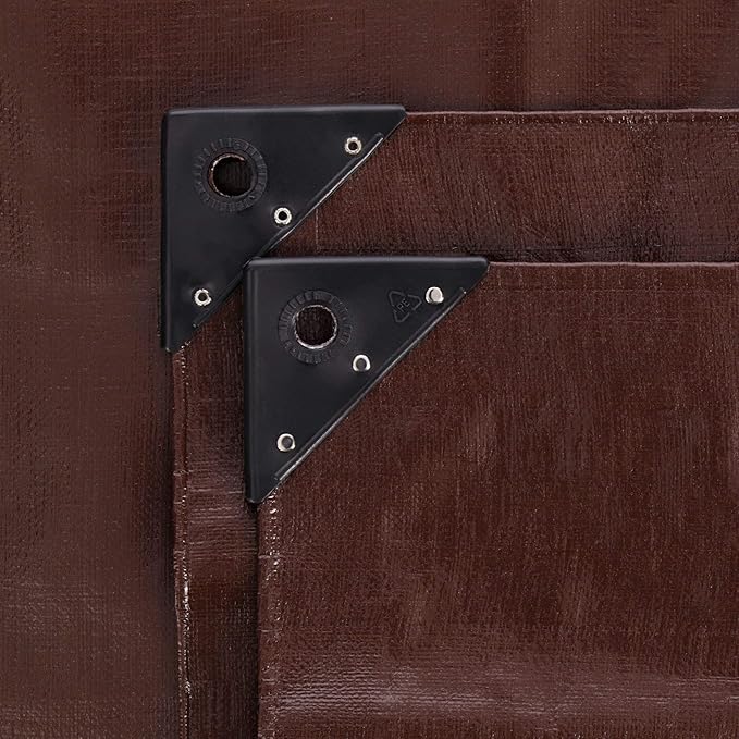 WHITEDUCK Super Heavy Duty Poly Tarp Cover 16 Mil & 10 Mil with Grommets and Reinforced Edges (Brown, White & Silver Black) (Brown- 16 Mil, 30' x 40')