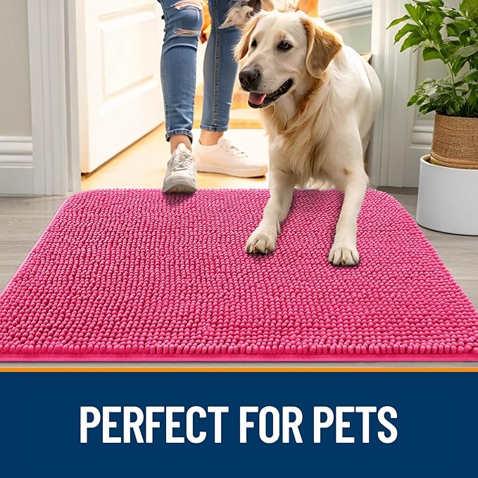 OLANLY Dog Door Mat for Muddy Paws 24x16, Absorbs Moisture and Dirt, Absorbent