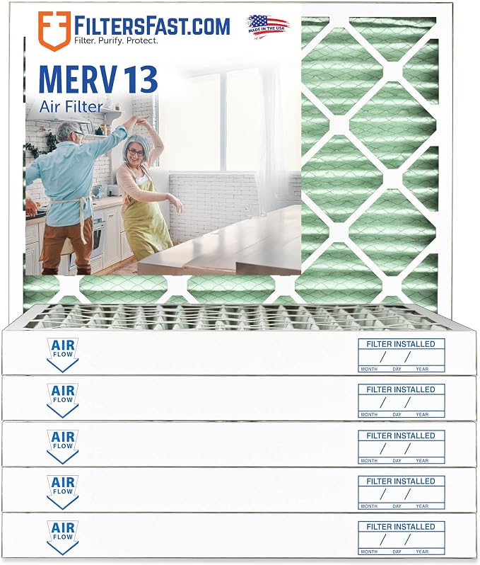 Filters Fast 14x20x2 Pleated Air Filter Merv 13, 2 inch AC Furnace Air Filters