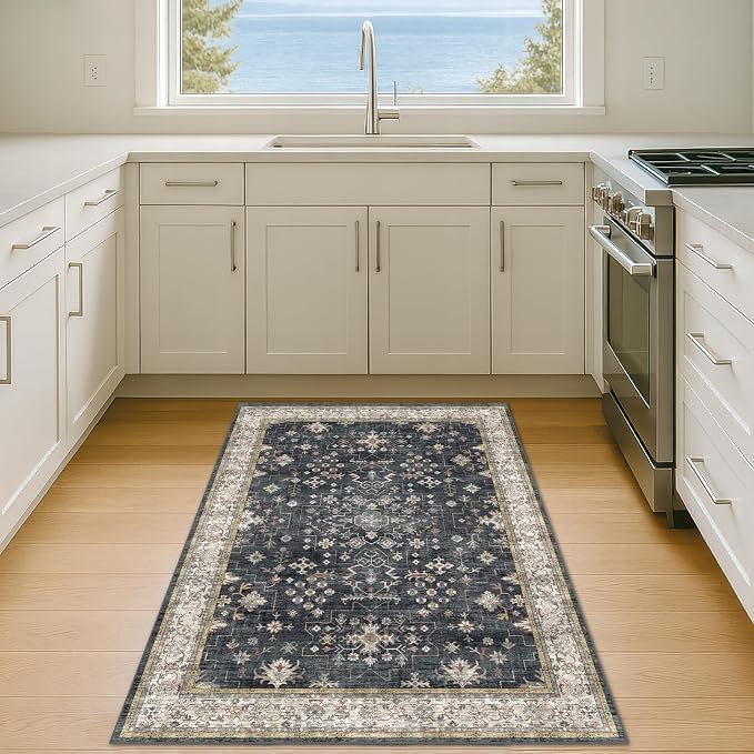 Boho Washable 4x6 Entryway Rug