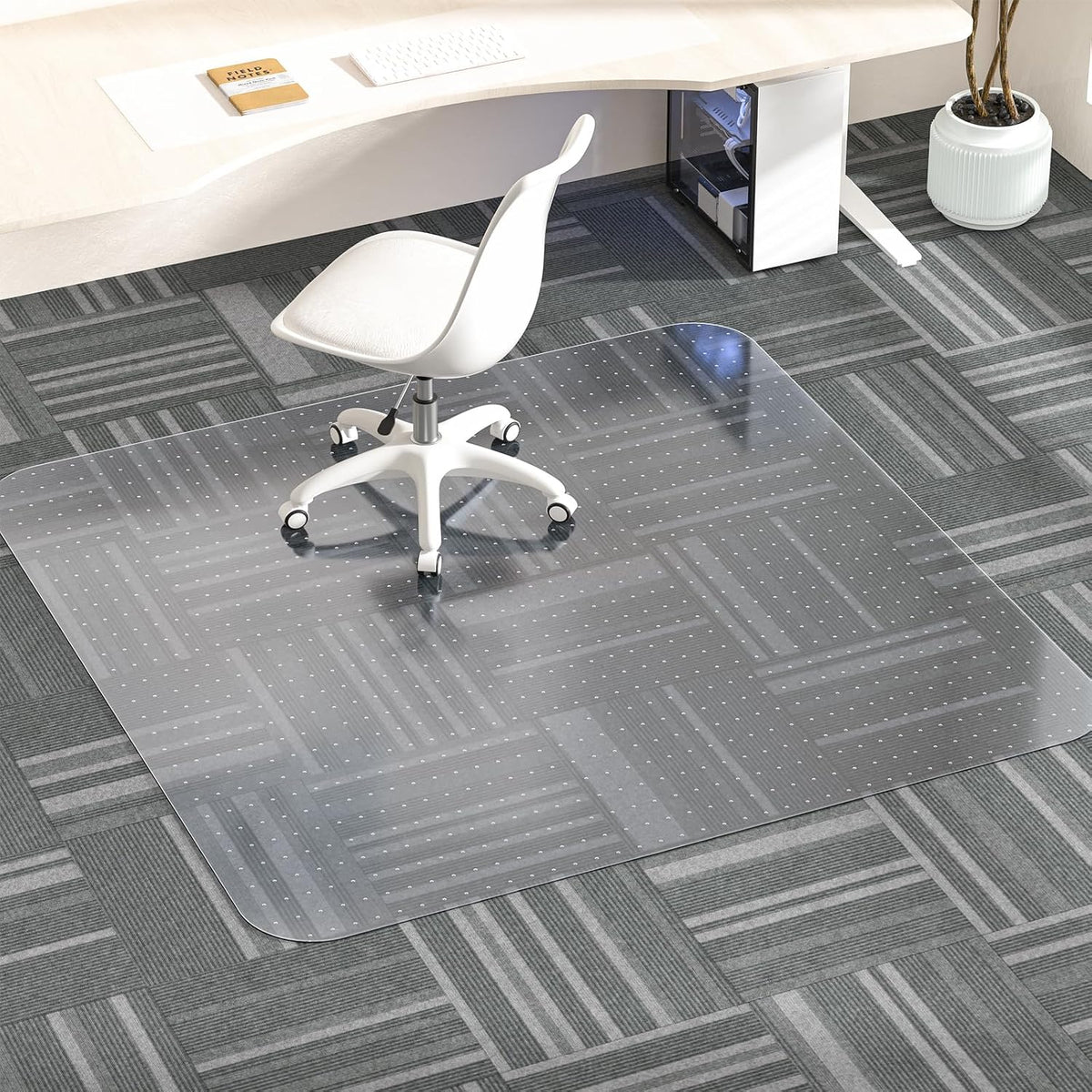 Office Chair Mat for Carpet, 53" X 45" Clear PVC Desk Chair Mat